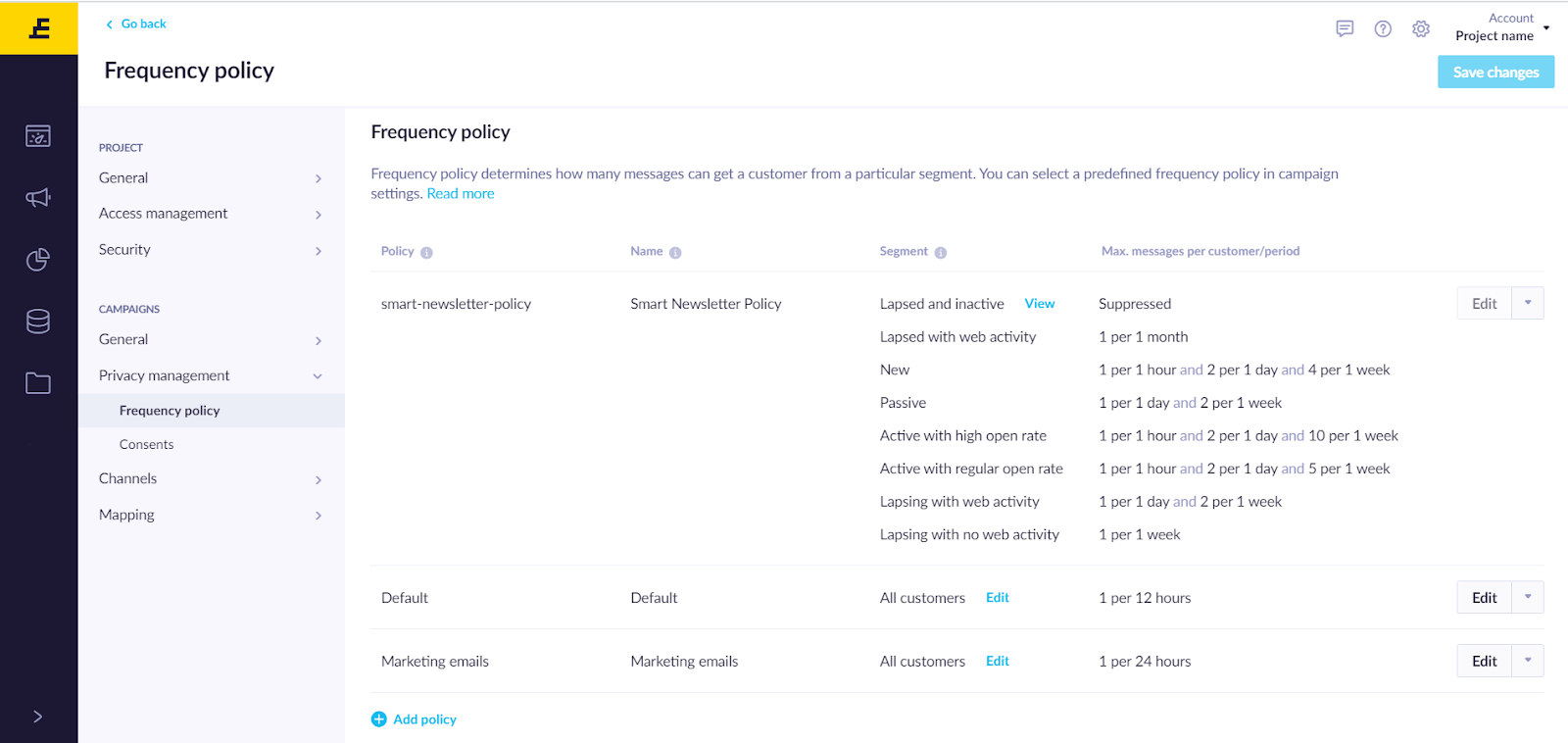 frequency policy