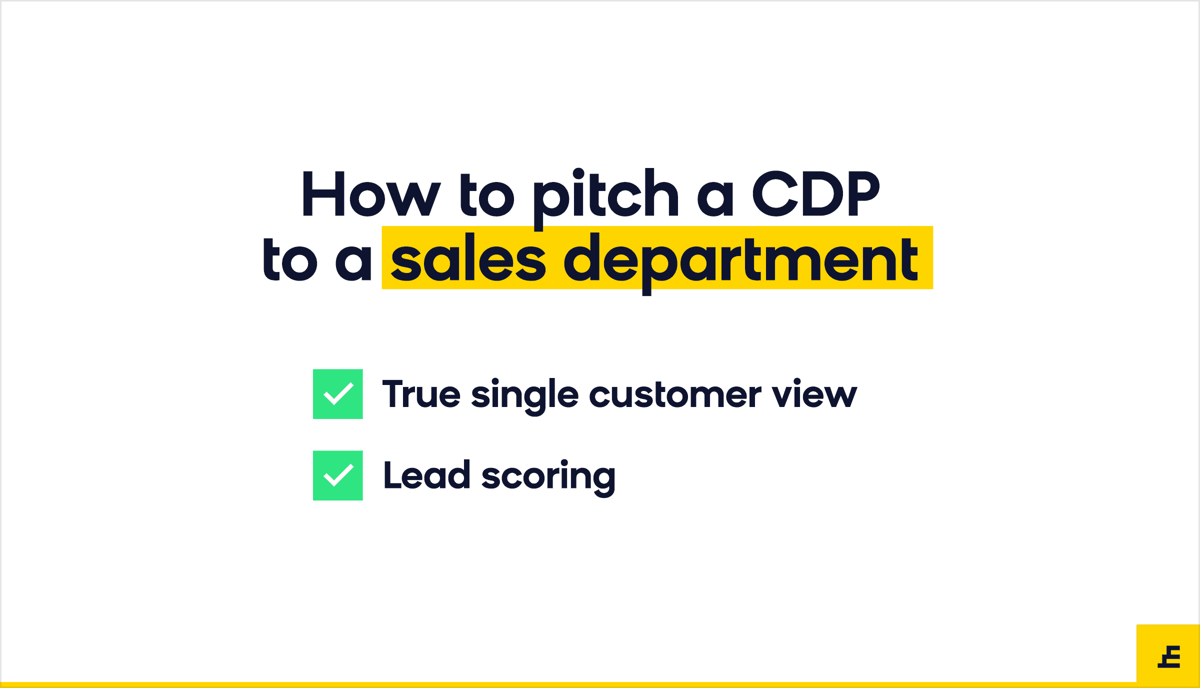 customer data platform (cdp) - sales department